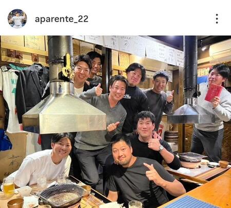 戸根千明氏のインスタグラム（＠ａｐａｒｅｎｔｅ＿２２）から