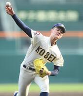 力投する八戸学院光星・北口晃大（撮影・開出牧）