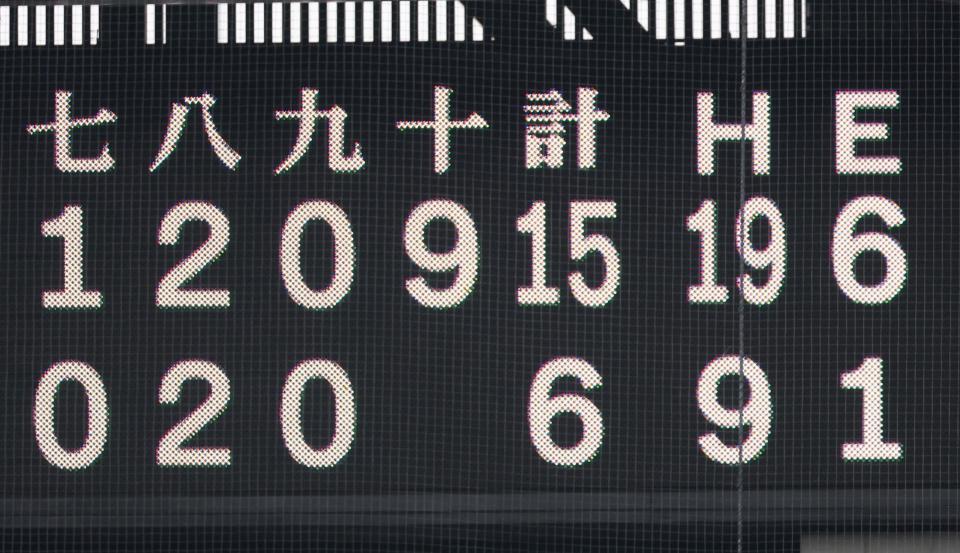 同点の１０回、八戸学院光星は９得点をたたき出す＝甲子園（撮影・中田匡峻）