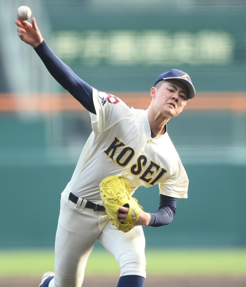 力投する八戸学院光星・北口晃大（撮影・開出牧）