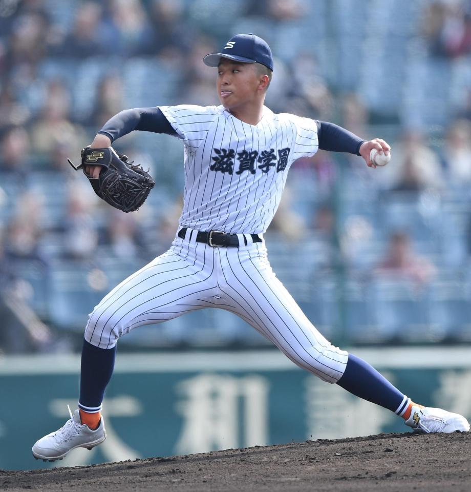 力投する滋賀学園・土田義貴（撮影・開出牧）