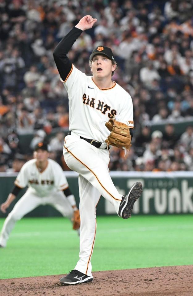 ５回３安打無失点の好投を見せたハワード（撮影・佐藤厚）