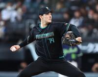 ４回、力投する有原（撮影・中島達哉）