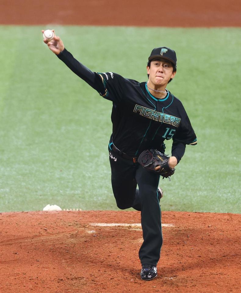 ５回から登板した日本ハム・北山亘基＝エスコンフィールド北海道（撮影・中島達哉）