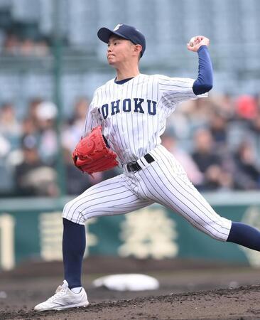 力投する東北・金沢龍希（撮影・開出牧）