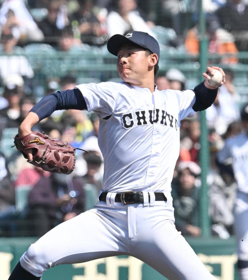 帝京戦に２番手で登板した中京大中京・太田