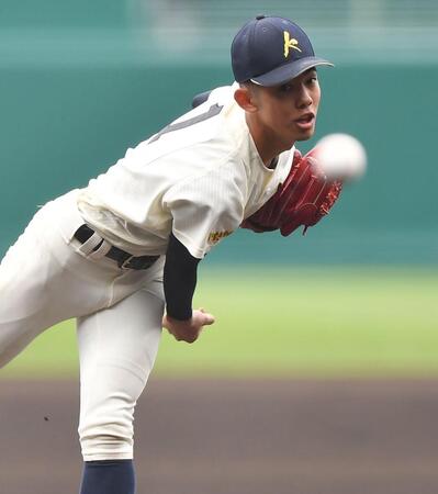 力投する神村学園・龍頭汰樹（撮影・開出牧）