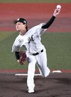 開幕戦でプロ初登板し力投する毛利（撮影・佐藤厚）