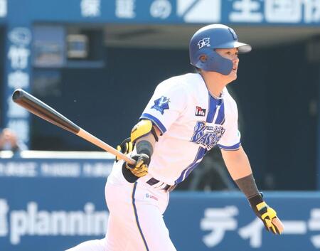 ２回、同点適時打を放つ林（撮影・石井剣太郎）