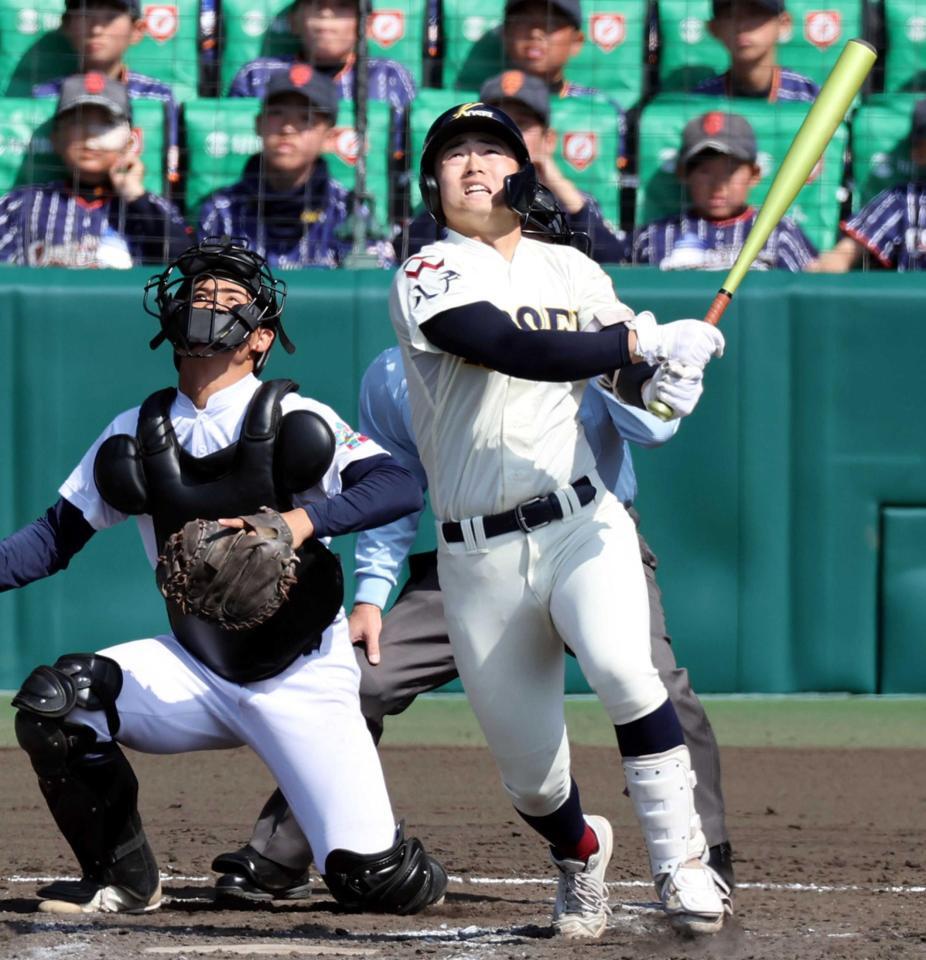 　８回、代打の八戸学院光星・横山は右飛に倒れる（撮影・山口登）