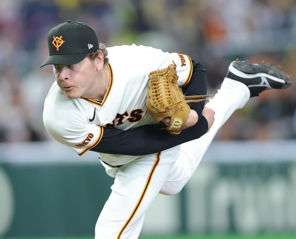 阪神戦に先発するハワード（撮影・西岡正）