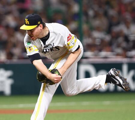 日本ハム戦に先発するスチュワート・ジュニア（撮影・中島達哉）