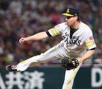 １回、力投するスチュワート・ジュニア（撮影・中島達哉）