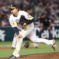 ６回から登板した上茶谷（撮影・中島達哉）