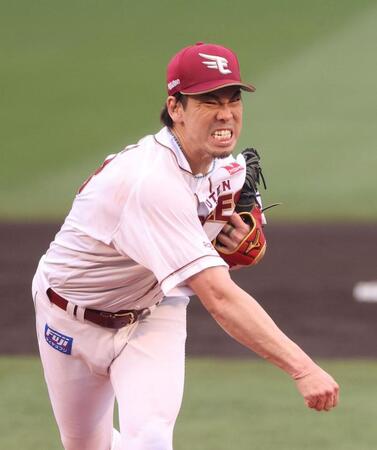 ソフトバンク打線相手に力投する前田（撮影・佐々木彰尚）