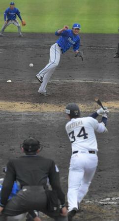 ６回、今季初登板の藤浪（撮影・金居みつよし）