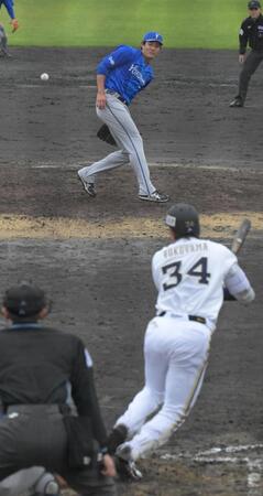 ６回、今季初登板の藤浪（撮影・金居みつよし）