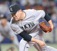 中日戦に先発し力投する田中将（撮影・西岡正）