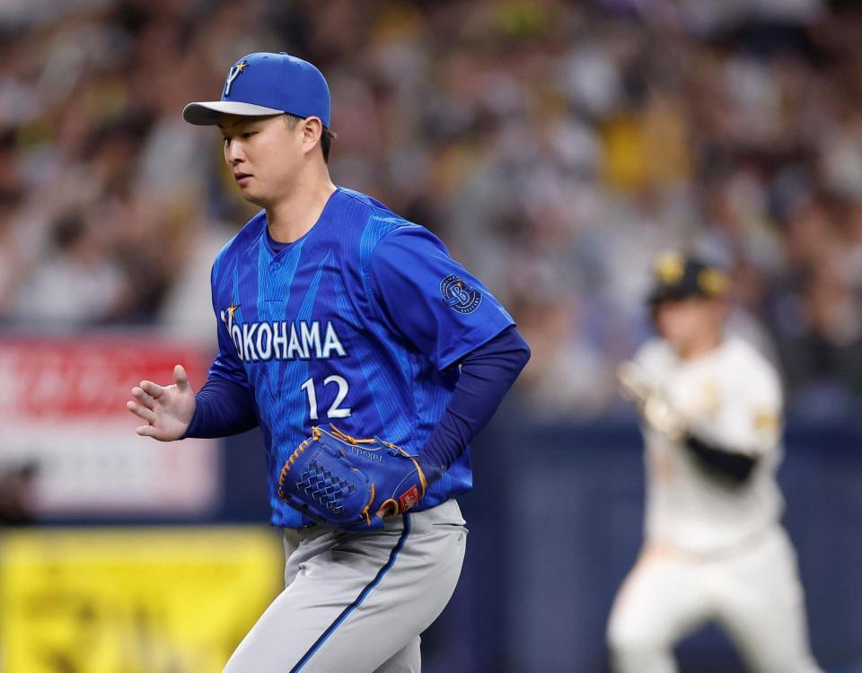 １回、佐藤輝に先制の適時二塁打を許した竹田（撮影・西田忠信）