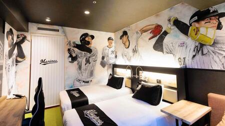 リニューアルされたロッテシティホテル錦糸町のマリーンズルーム（球団提供）