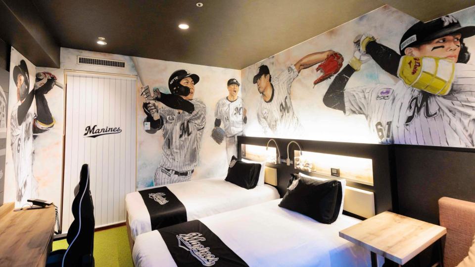 リニューアルされたロッテシティホテル錦糸町のマリーンズルーム（球団提供）