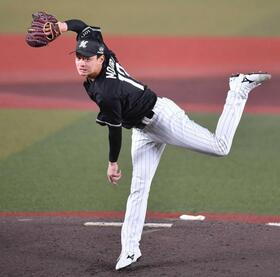 　プロ入り２度目の先発マウンドで躍動する毛利（撮影・開出牧）