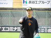 広島戦に向けてジャイアンツ球場で調整する巨人・田中将