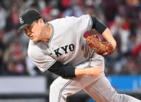 力投する先発の田中将