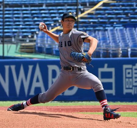 慶大先発の広池浩成（撮影・持木克友）
