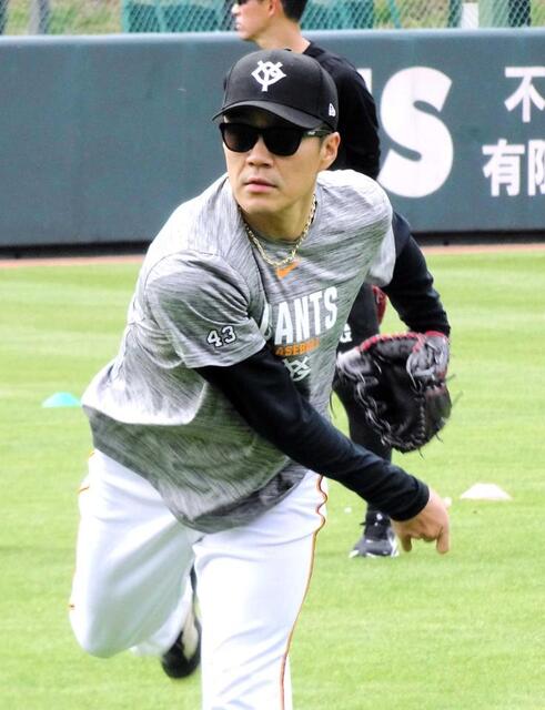 　阪神戦へ向け調整する則本（撮影・松井美里）