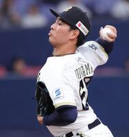 ９回、４番手で登板した入山（撮影・坂部計介）