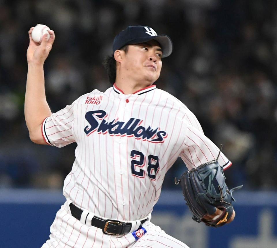 ＤｅＮＡ打線を相手に力投する松本健（撮影・佐藤厚）