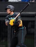 １回、水谷が中犠飛を放つ