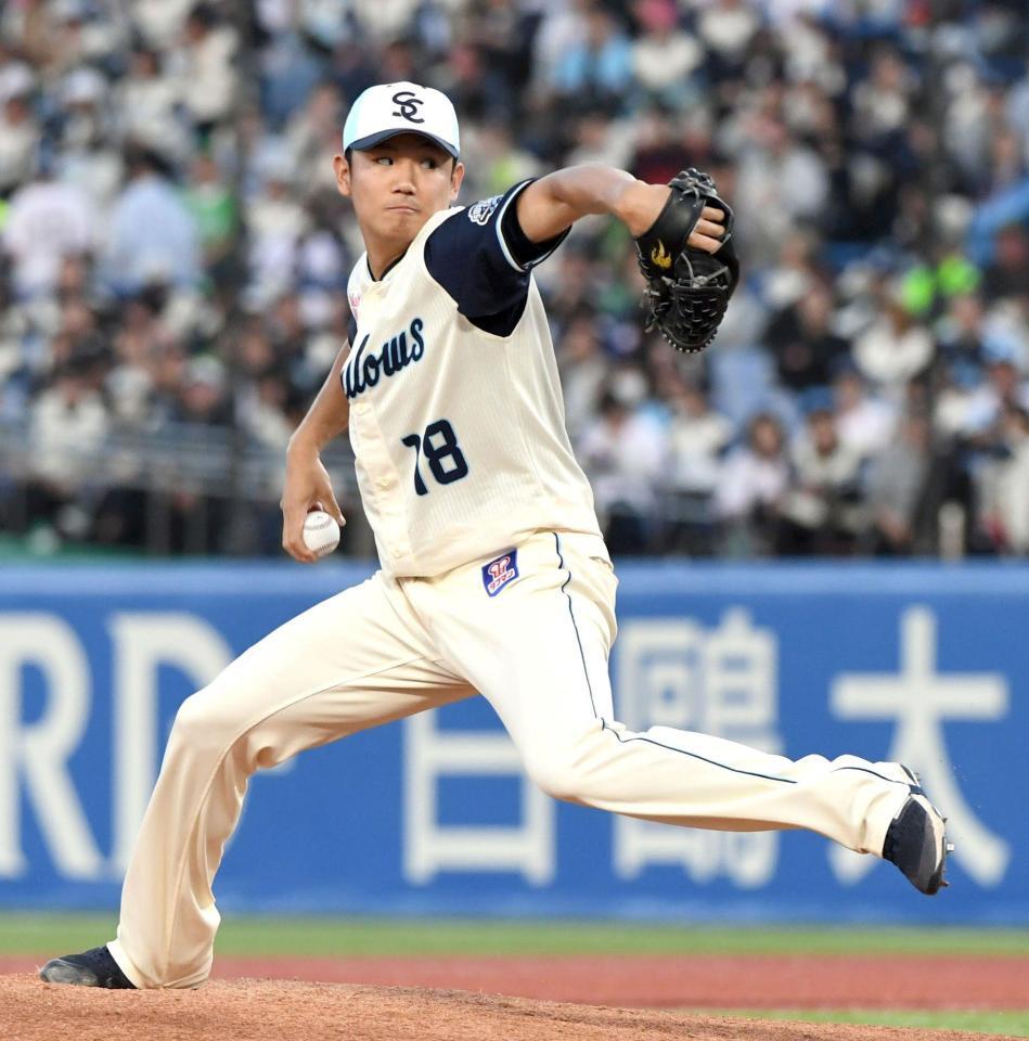 巨人打線に立ち向かう奥川（撮影・佐藤厚）