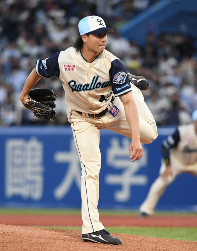 巨人打線を相手に力投する増居（撮影・佐藤厚）