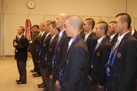 代表であいさつする黒川主将