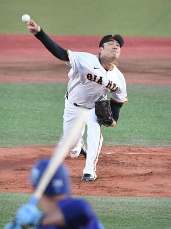 中日打線に立ち向かう則本（撮影・佐藤厚）