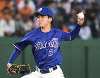 巨人打線に立ち向かう金丸（撮影・佐藤厚）