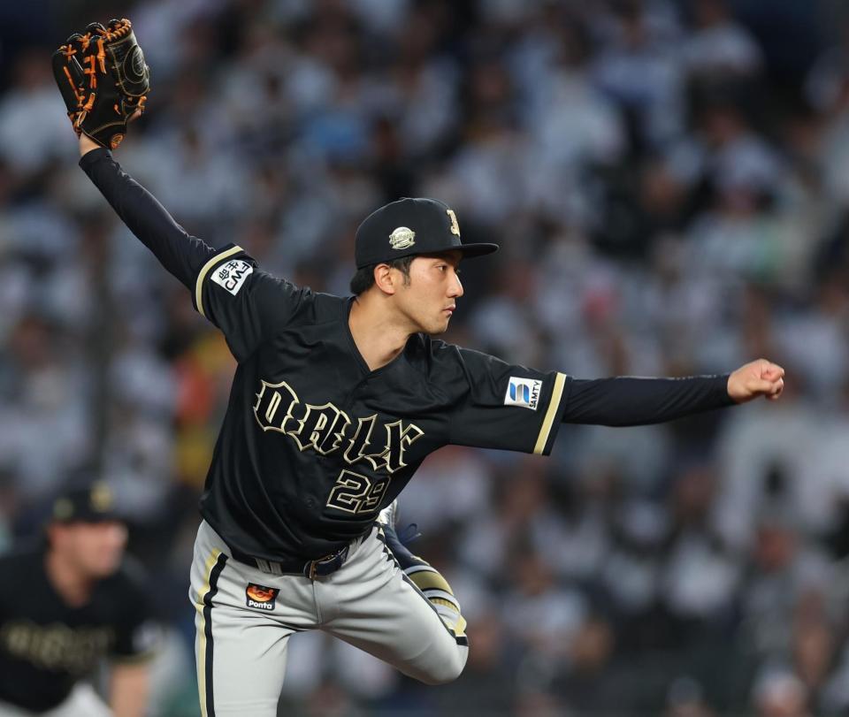 　力投する田嶋（撮影・金田祐二）