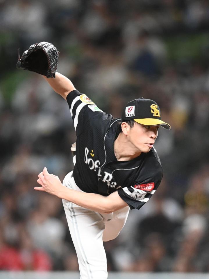 好投する先発の大関（撮影・園田高夫）