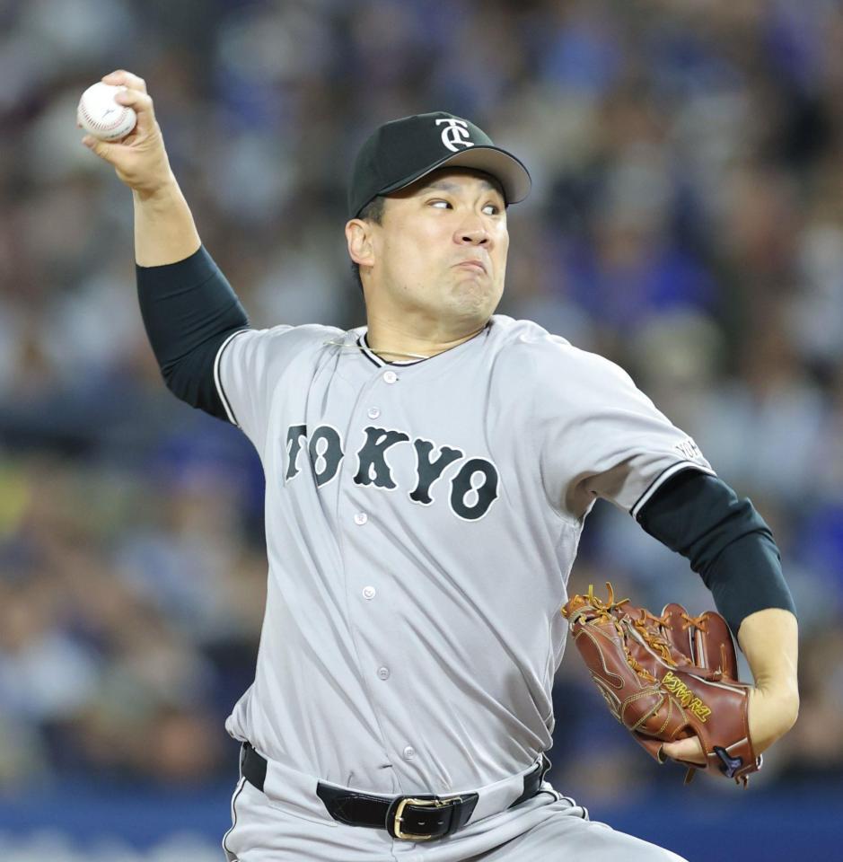 ＤｅＮＡ打線を相手に力投する田中将（撮影・西岡正）