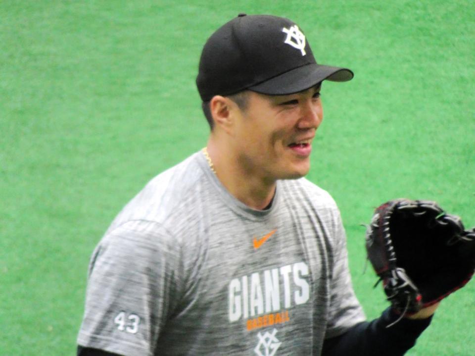 投手練習に参加した則本