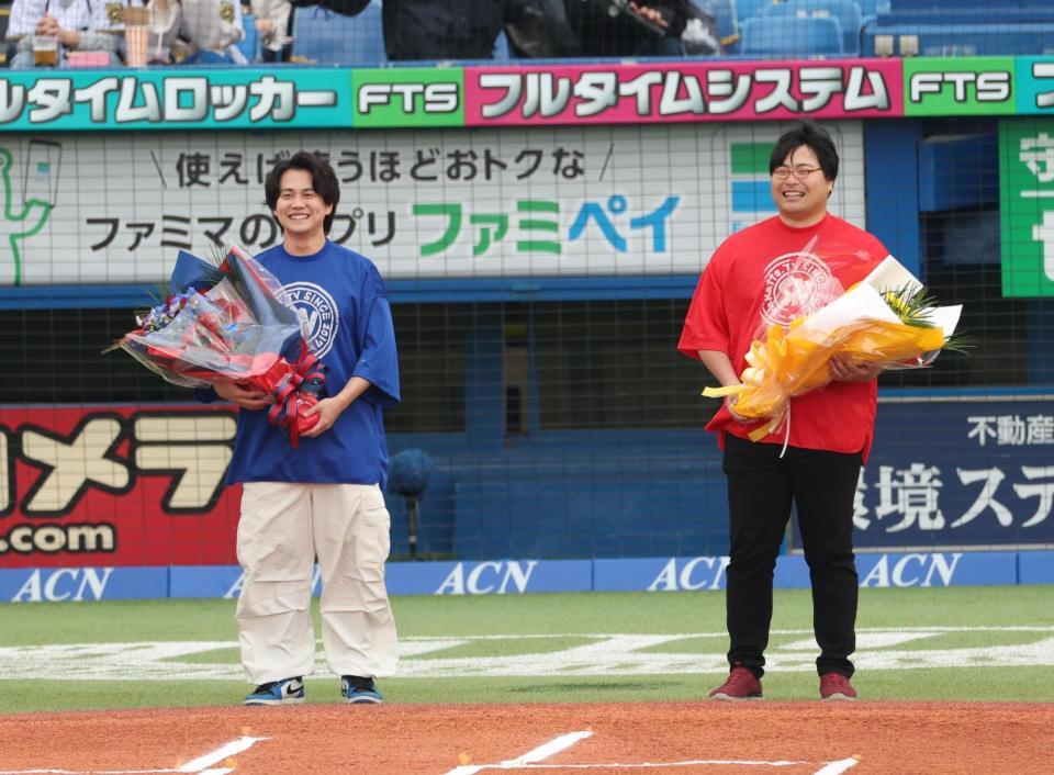 高田ふーみん（右）びーやま（左）＝撮影・金田祐二