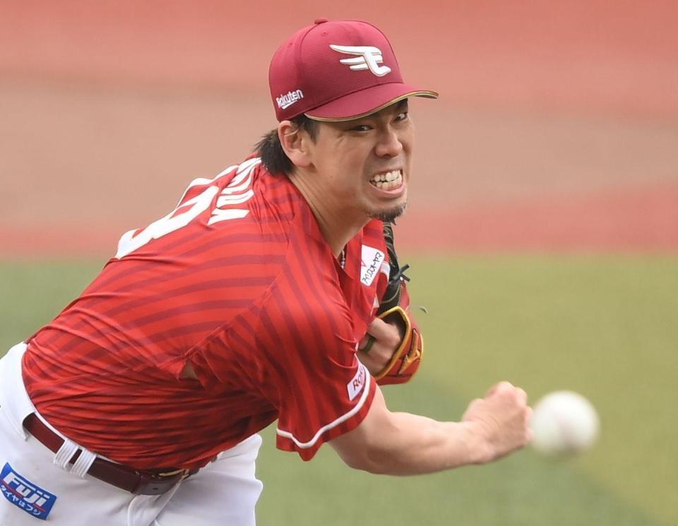 力投する前田健（撮影・開出牧）