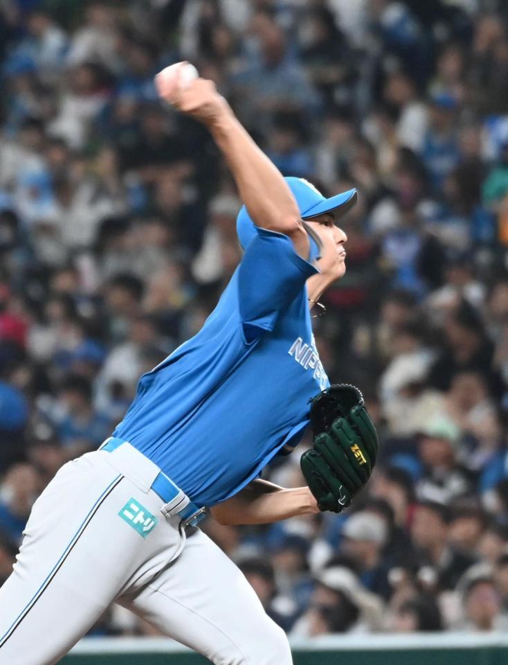 好投する日本ハム先発の達（撮影・持木克友）