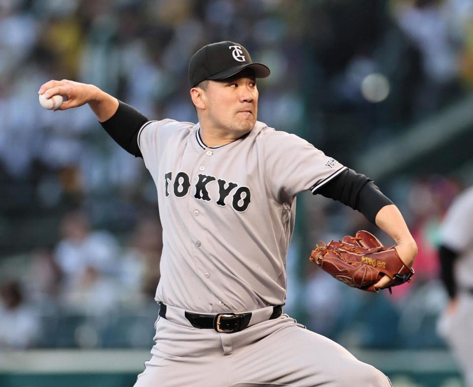 先発し、投げ込む田中将（撮影・田中太一）