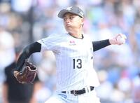 力投する毛利（撮影・開出牧）