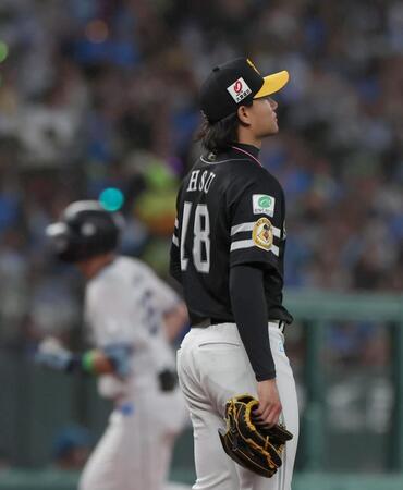 １回、ネビンに２ランを浴びた徐若熙（撮影・佐々木彰尚）