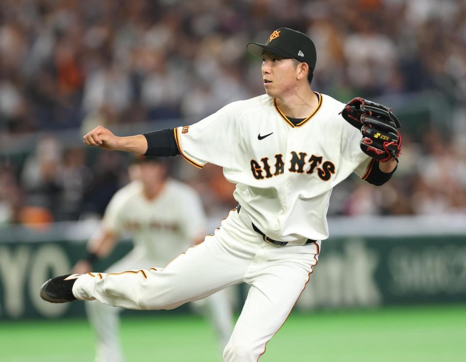 力投する戸郷（撮影・金田祐二）
