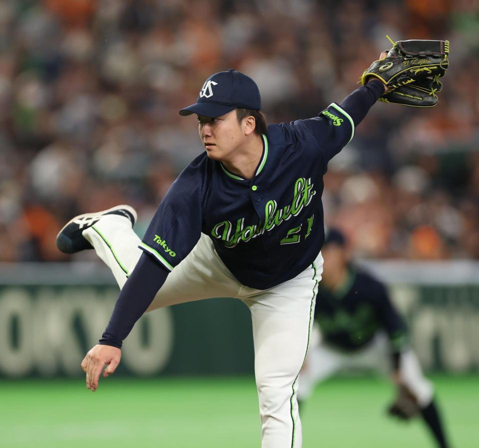 力投する吉村（撮影・金田祐二）